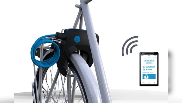 Smartphone verbindet sich mit dem Fahrradschloss