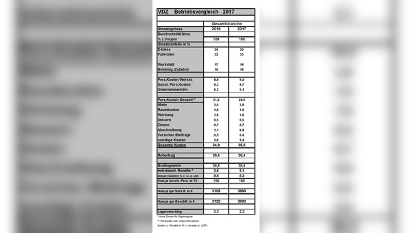 VDZ-Betriebsvergleich 2017