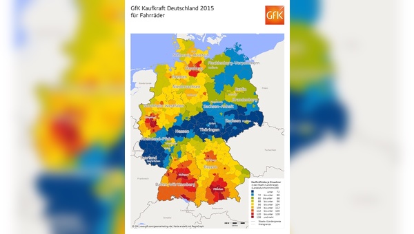 Sortimentskaufkraft für Fahrräder für 2015