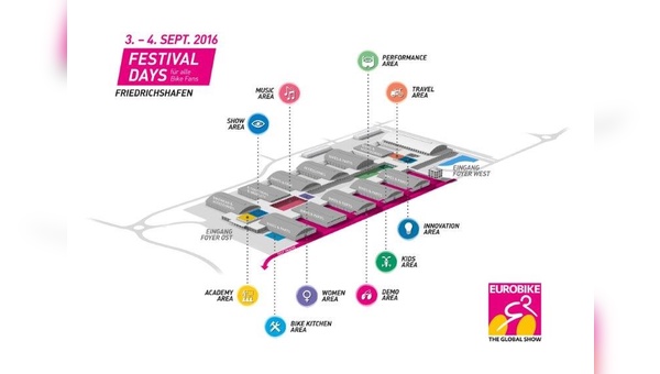 Zehn Special Areas sieht die Eurobike für die Festival Days vor.