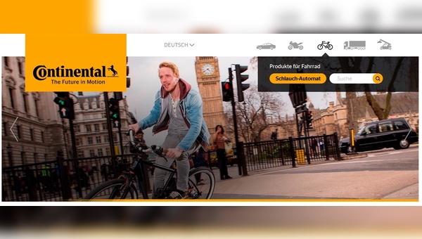 Neuer Conti-Auftritt im Netz - auch für Fahrradreifen