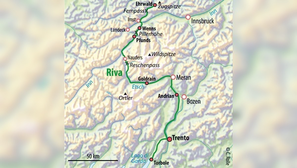 Die Transalp-Strecke in der Übersicht