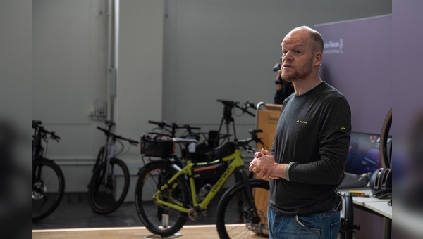 Gunnar Fehlau wirbt für Berufe in der Fahrradbranche auf der Cyclingworld Europe in Frankfurt