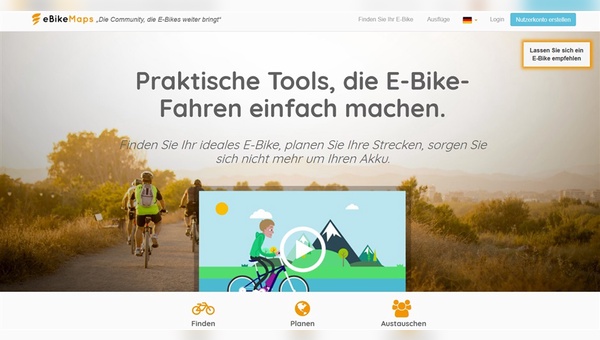 www.eBikeMaps.com - jetzt auch auf Deutsch online.