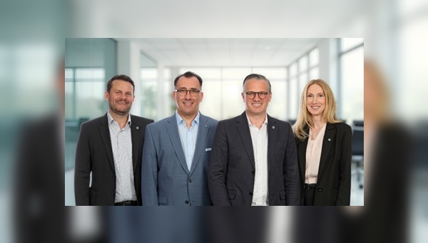 Foto: Tunap Group - v.l.n.r.: Daniel Helwig, Oliver Graetsch, Maximilian Buchner und Elisabeth Vag bilden die Geschäftsführung der Tunap GmbH & Co. KG im oberbayerischen Wolfratshausen.