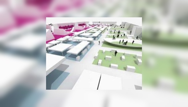 Actionhalle während der Bike Expo in einer grafischen Darstellung