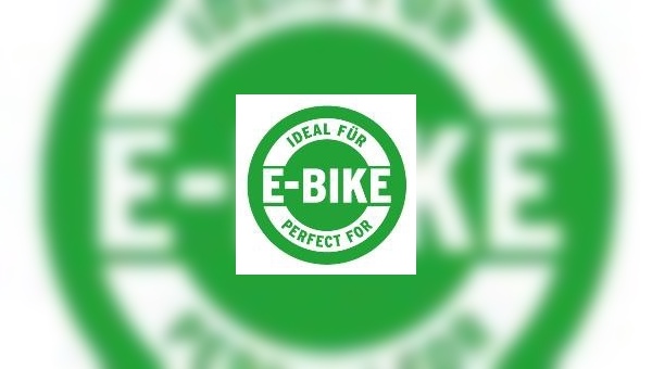Ein grüner-weißer Button kennzeichnet E-Bike-Produkte