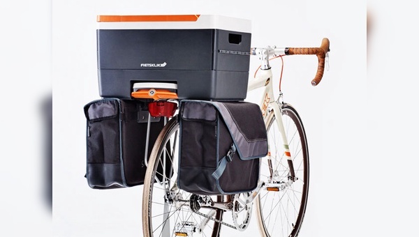 Lastentransport-System auf dem Gepäckträger aus Amsterdam