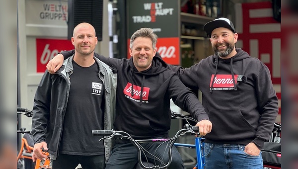 von links nach rechts: Dominik Schötz (Sales Director Ruff Cycles), Alain Filli, (Verkauf Schweiz Benno Bikes Swiss GmbH) & Samuel Weishaupt (CEO Benno Bikes Swiss GmbH)