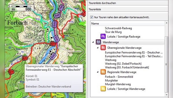 Mit farblichen markierten Wegen