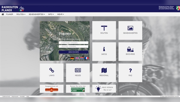 Modernisierter Auftritt im Netz: Radroutenplaner.NRW.de