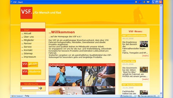 Der VSF hat seiner Website einen neuen Anstrich verpasst.