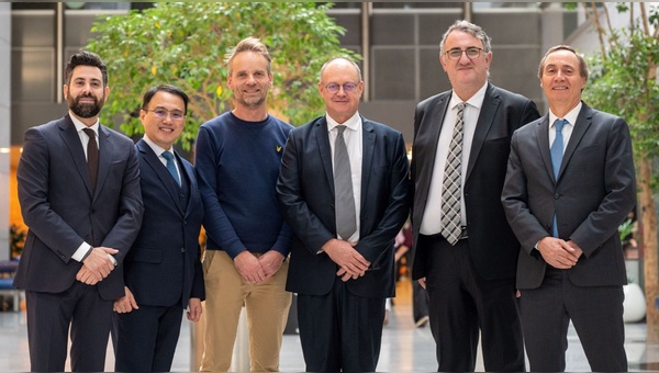 CONEBI General Manager, Manuel Marsilio, Vorstandsmitglieder Mr. Ben Kao, Mr. Remco Tekstra, Mr. Didier Morelle, Mr. Bayram Akgul und Mr. Pedro Araújo (es fehlen auf dem Foto CONEBI Präsident Erhard Büchel und Vorstandsmitglied Mr. Massimo Panzeri)