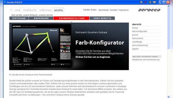 Der neue Farbkonfigurator wurde soeben online gestellt.