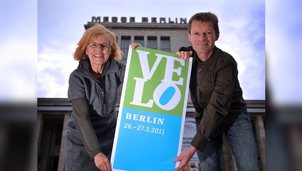 Ulrike Saade (VeloKonzept) und Klaus Wellmann (Messe Friedrichshafen) ziehen bei der VeloBerlin künftig an einem Strang.