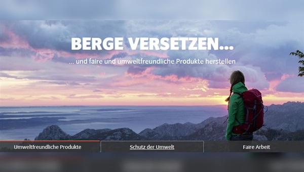 "Berge versetzen" will Vaude nicht nur mit seiner Nachhaltigkeitsberichterstattung.