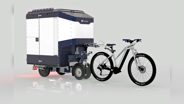 Emissionsfreie Logistik mit dem  Koffer-Anhänger auf der letzten Meile: K-Ryole mit Akkus von PELLENC.
Foto: K-Ryole
