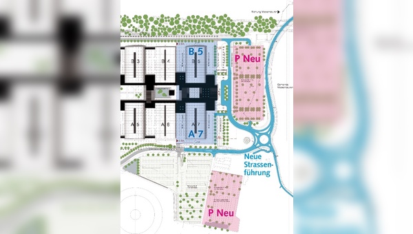 So sieht der Ausbau des Friedrichshafener Messegeländes auf dem Plan des Architekten aus.