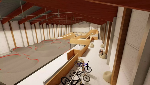 3700 qm groß ist der neue Indoor-Bikepark im Ötztal.