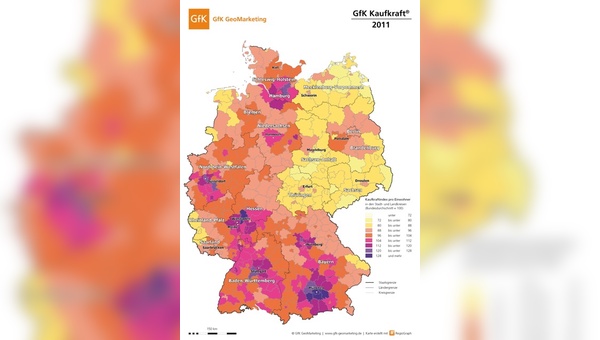 GfK Kaufkraft 2011: Verteilung in Deutschland