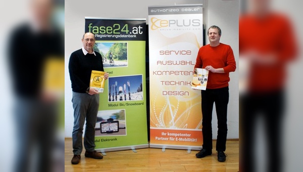 Fase24.at-Geschäftsführer Horst Reiter mit Helge Fellner, Marketingleiter bei Biker's Best