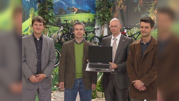 von links:  Florian Rühle (Dresdner-Cetelem Kreditbank), Ingo Pahrmann (Löckenhoff & Schulte), Kai Schauff (Wertgarantie), Lars Röttger (bikeshops.de)