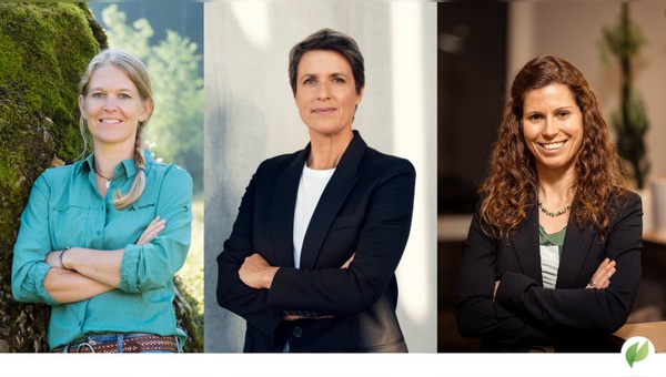 neu im Vorstand vertreten: Antje von Dewitz, Sandra Wof und Alma Spribille (CFO und Mitgruenderin von WEtell)