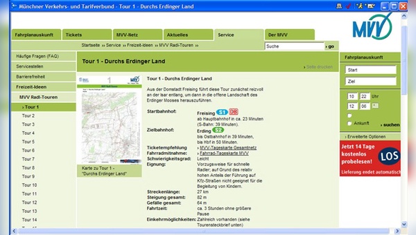 Ein Online-Portal macht Radfahren in und um München attraktiver.