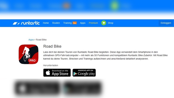 Runtastic-App für Rennradfahrer