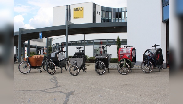 Sechs E-Lastenräder im Test beim ADAC