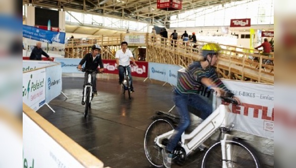 Teststrecke für E-Bikes auf dem Messegelände in München