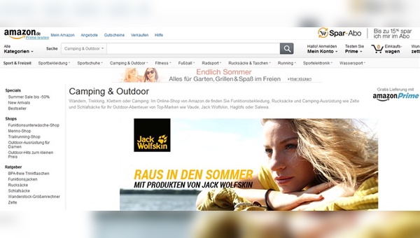 Online bei Sport- und Outdoor-Artikeln vorne