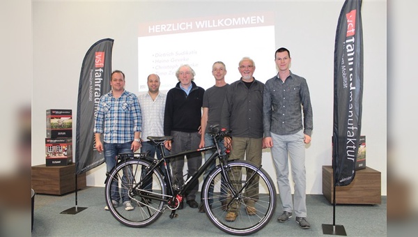 v.l.: Rainer Gerdes (Marketingleiter), Timo Zelt, Heino Geveke, Christoph Behnke, Dietrich Sudikatis, René Gähner