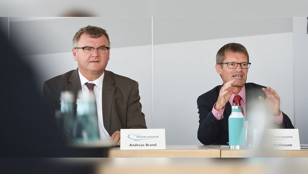 Bürgermeister Brand und Messechef Wellmann bei der Jahrespressekonferenz