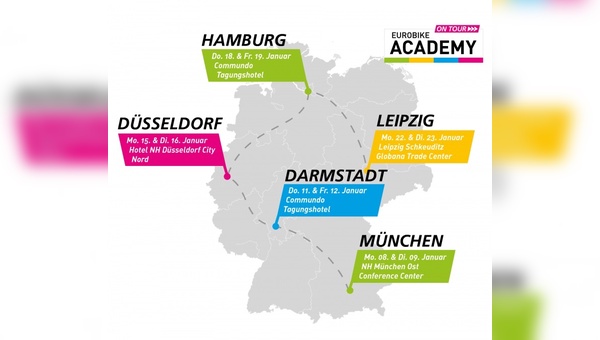 Fünf Standorte für die Eurobike Academy