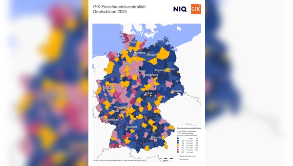 GfK/NIQ - Einzelhandelszentralität in Deutschland