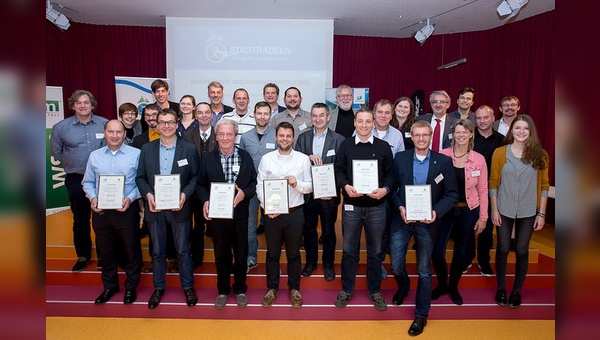 Die Gewinnerkommunen beim Wettbewerb Stadtradeln 2016