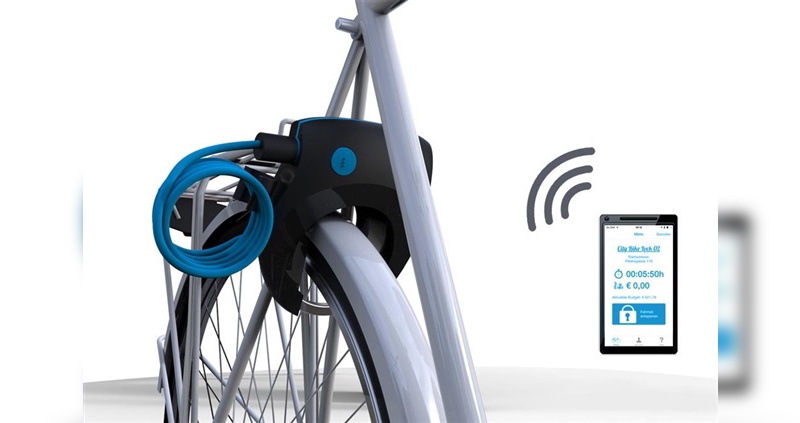 Smartphone verbindet sich mit dem Fahrradschloss