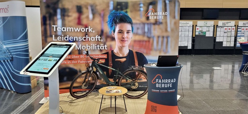 Die Arbeitskräftekampagne der Fahrradbranche präsentierte sich beim Karrieretag in Dortmund.