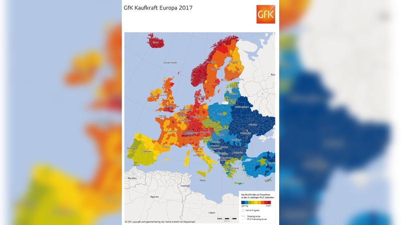 Die Kaufkraft ist europaweit unterschiedlich hoch.