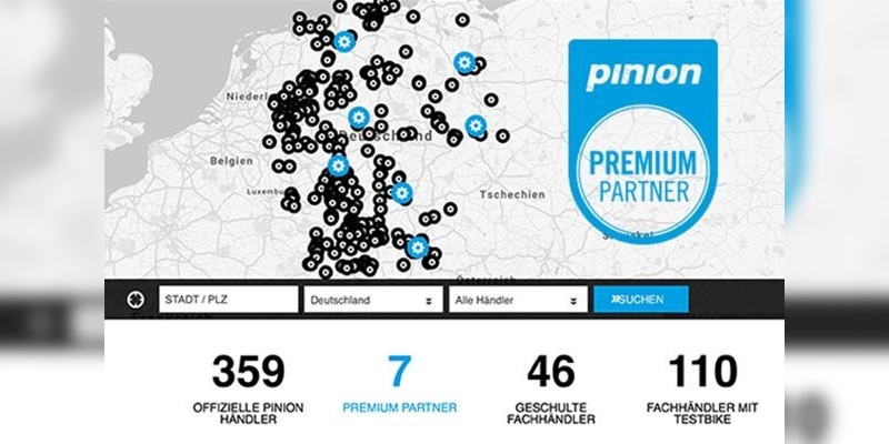 Sieben Fachhändler sind zum Start Pinion-Premium-Partner