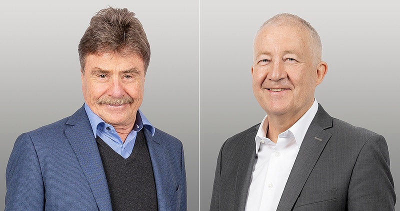 Vorstandsmitglied und Mehrheitseigentümer Dr. Karl-Walter Braun (links) und maxon Group-CEO Eugen Elmiger.