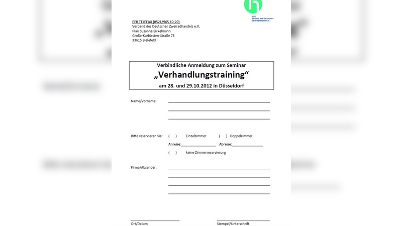 VDZ-Seminar Verhandlungstechnik