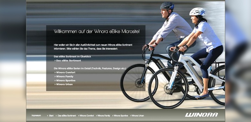 Neue Microsite für das E-Bike-Sortiment