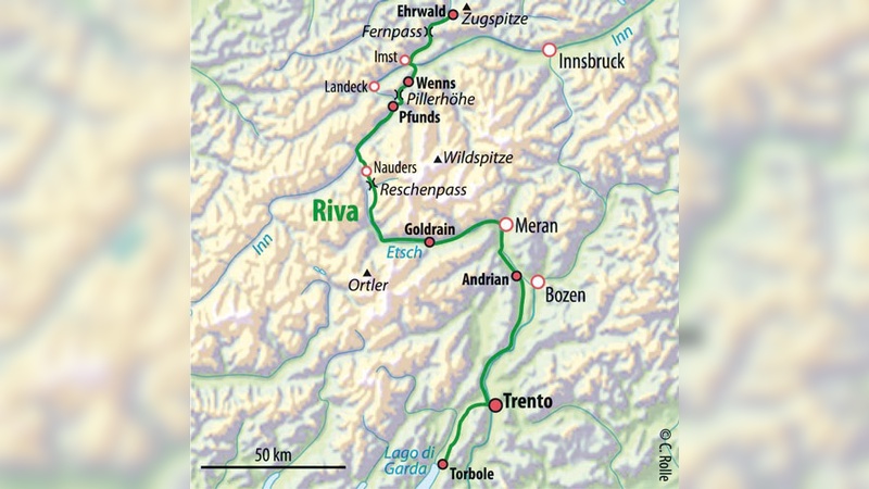 Die Transalp-Strecke in der Übersicht