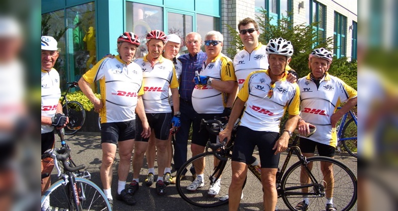 vlnr: Franz Reitz, Rolf Wolfshohl, Hubert Schwarz, Klaus Bugdahl, Rudi Altig, Prof. Dr. Gert Schukies, Axel Böse, Klaus-Peter Thaler, Karl-Heinz Kunde