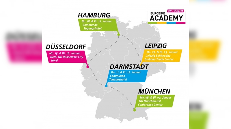 Fünf Standorte für die Eurobike Academy