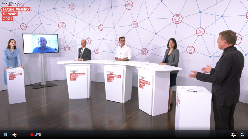 Halbdigitaler Gipfel: Gestern wurde auf dem vom Tagesspiegel organisierten Future Mobility Summit getagt. Die Veranstaltung fand in Teilen in Präsenz statt, viele Teilnehmer und Teilnehmerinnen wurden aber auch über den digitalen Weg zugeschaltet.