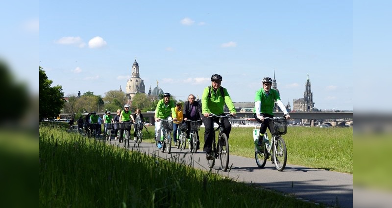 Start frei zu "Mit dem Rad zur Arbeit" hieß es in Dresden.