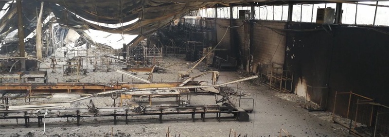 Ein Bild der Verwüstung: Die zerstörte Produktionshalle von ALUBIKE